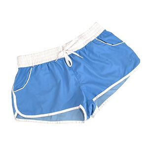 Vintage OP Ocean Pacific Womens Board Booty Mini Shorts Baby Blue L 11-13 Beach